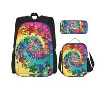 3-Piece Backpack Set, Dancing Thanksgiving Bear, Water-Resistant Schoolbag, Insulated Lunch Bag, Large Capacity Pencil Case, School Bags For Travel Office & Outdoor Activities, 3-In-1 Backpack Set
