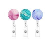 3 Piece Badge Scroll with Retractable Badge and Keychain. The Retractable Holder is Suitable for Workers Teachers Students and Patterns 70