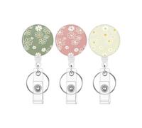 3 Piece Badge Scroll with Retractable Badge and Keychain. The Retractable Holder is Suitable for Workers Teachers Students and Patterns 71
