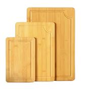 3 Piece Bamboo Chopping Board Set, Wooden Cutting Board with Juice Grooves