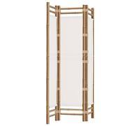 3-Piece Bamboo Screen with Canvas, 120 x 180 cm, Foldable, Freestanding, Opaque, Room Divider and Privacy Screen for Living Room, Bedroom, Office, Garden, Indoor and Outdoor Use