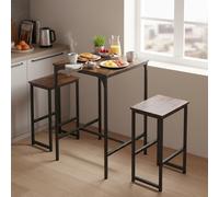 3-Piece Bar Table Set with Two Bar Stools