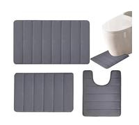 3 Piece Bath Mat Set - Foot Mat Thickened, Thick Water Absorption Toilet Mat Sets | Absorbent Bathroom Entrance Carpet Mat Suitable For Restaurants, Gyms, Hair Salons, Bathrooms, Homes