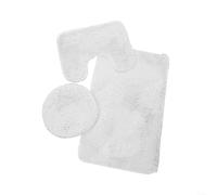 3-Piece Bath Rug Bundle 24x16 Quick Dry | Ultra-soft chenille, non-slip TPR backing, 3-piece bundle, fits master bath guest suite(White)