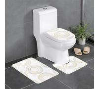 3-Piece Bathroom Anti-Slip Mat Set - 24x16in WHJDPP Endless Things to Think About Printed Rectangular, U-Shaped & O-Shaped Rugs for Toilet, Vanity & Bath