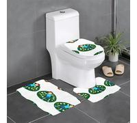 3-Piece Bathroom Anti-Slip Mat Set - 24x16in WHJSSF Little boy Sleeping on The Grass Pattern Rectangular, U-Shaped & O-Shaped Rugs for Toilet, Vanity & Bath