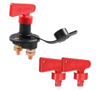 3-piece battery disconnect (switch + key*2),Heavy Duty Battery Isolator 12V/24V with 2 Keys, Emergency Power Cut Off for Car, Marine, Boat, Truck, ATV, and Vehicle Battery