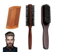 3 Piece Beard Brush and Comb Set, Beard Combs for Men Beards Brush for Men, Moustache Beards Brushes Round the Struggle Moustache Brushes, Mens Facial Hair Care Removing Debris