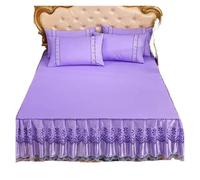 3 Piece bedding Bed Sheet Set Flounce Ruffled Bedspread 45cm Lace Skirt Anti-skid 1.5m Cover for Bedroom Décor(Color 22,200x220cm 3pcs)