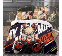 3 Piece Bedding Set MHA Quilt Cover Midoriya Izuku/Dabi Duvet Cover Anime Digital Print Soft Comforter Cover with 2*Pillowcase Home Decor for Adults and Kids (Double)