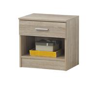 Bedside Table Nightstand with 1 Drawer and Shelf Modern Bedroom Storage Unit