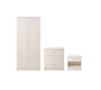 3 Piece Bedroom Furniture Set Wardrobe Chest Drawers Bedside Table White