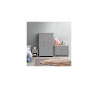 3 Piece Bedroom Set 3 Door Wardrobe 7 Drawer Chest 1 Drawer Bedside Table Light Grey