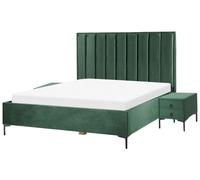 Bedroom Set SEZANNE Velvet Dark Green 180 x 200 cm (EU Super King)