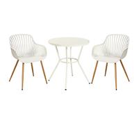 3-Piece Bistro Garden Set, Sunray Armchairs & Round Table, Outdoor Dining