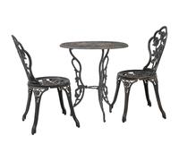vidaXL 3 Piece Bistro Set Cast Aluminium UK NEW