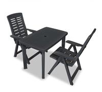 3 Piece Bistro Set Outdoor Garden Patio Table & Chairs Plastic Furniture