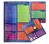 3-Piece Blue Cooking Time Chart, Air Fryer Accessories Cheat Sheet Set, Pressure Cooker Cooking Time Chart Magnet, Cooking Quick Reference Guide