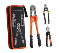 3-Piece Bolt Cutter Set with 14-Inch Ergonomic Handle | chrome vanadium steel build, depth-control cutting, firm comfortable grip, storage case included, workshop and on-site ready