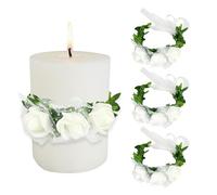 3-Piece Candle Garland - Decorative Candle Ring with Drip Protection - Wreath for Communion, Baptism, Wedding