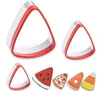 3-Piece Candy Corn Cookie Cutters, Thanksgiving Cookie Cutters, Biscuit Cutters, Coated with Soft PVC for Protection