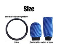3 Piece Car Interior Accessories Set - Universal Leather Steering Wheel Cover