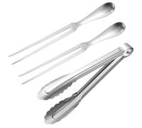 3-Piece Carving Forks Set, Meat Fork Carving with Ergonomic Handle, Stainless Steel Toasting Forks for Fire Pit, Fondue Forks for Kitchen and Outdoor Cooking