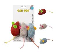 3 Piece Cat Toy Set with Plush Mouse and Play Ball for Cats and Kittens, Interactive Indoor Mouse Catch Toy