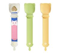 3 Piece Cat Treat Spoon, Cute Cat Strip Feeder Spoon, Cat Head Shape Cat Treats Spoon, Multifunctional Cat Treat Dispenser, Cat Treat Spoon Squeeze for Wet Food Pet Supplie