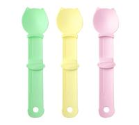 3 Piece Cat Treat Spoon, Cute Cat Strip Feeder Spoon, Cat Head Shape Cat Treats Spoon, Multifunctional Cat Treat Dispenser, Cat Treat Spoon Squeeze for Wet Food Pet Supplie