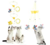 3-Piece Ceramic Cat Food Bowl Set with Fishbone Design, Puppy Water Bowl & Mats
