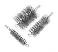 3 Piece Chimney Brush Kit for Stove Pipe and Boiler Cleaning with Carbon Steel Wire Bristles Designed to Remove Soot, Ash, and from Metal Pipes