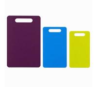 3 Piece Chopping Board Set - Large 35 x 24.5 cm, Medium 30 x 20 cm, Small 25 x 15 cm, Non Slip Plastic Cutting Boards for Meat, Vegetables, Cheese & Bread (3pc Set)