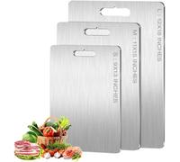 3 Piece Chopping Board Set, Stainless Steel Cutting Boards for Meat, Vegetables, Fruit, Cutting Boards for The Kitchen, Dishwasher-Safe