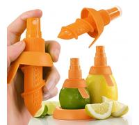 3-Piece Citrus Sprayer Set - 2 Lemon & Lime Juice Sprayers with Base Plate - Fresh Fruit Extractor for Salads, Seafood, Veggies & Cocktails (Orange)