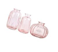 3 Piece Clear Glass Ribbed Buds Vases Collection Contemporary Design Flower Arrangements Pots Enhances Interior Space Clear Ribbed Glass Vases