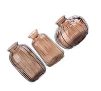 3 Piece Clear Glass Ribbed Buds Vases Collection Contemporary Design Flower Arrangements Pots Enhances Interior Space Clear Ribbed Glass Vases