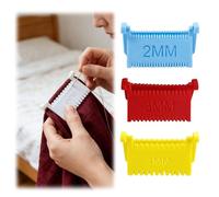 3-Piece Clip-On Sewing Ruler Set A, Hand Edge Stitch Lock & Sewing Guide for Even Stitches, Quilting Templates with 2 mm/3 mm/4 mm Spacing