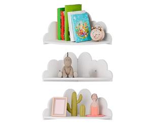 3 Piece Cloud Wall Shelf Set Floating Corner Detive Sto Rack for Home Dorm Kitchen & Study Perfect for Toys & Slish Space Arranment