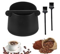 3-Piece Coffee Grounds Knock Box Set with Cleaning Brushes, Espresso Puck Bin and Portafilter Cleaning Tools, Home Coffee Bar Accessories