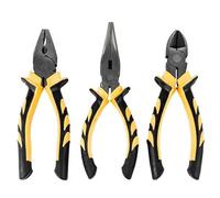 3 Piece Combination Heavy Duty Pliers Set Soft Grip Snips Tools Plier Steel - Sturdy Pilers from Tempered Carbon Steel - Affordable and Do A Good Job - Material: Hardened Steel with Rubber Slip Grips