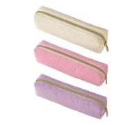 3-Piece Corduroy Pencil Case, Large-Capacity Partition Storage, Smooth Opening and Closing of The Zip, Durable and Easy to Organize, Suitable for Students and Office Carrying and Use.