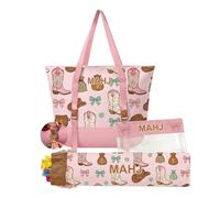 3 Piece Cosmetic Bag Set with Western Boot Print, Organizer Tote, Clear Zip Pouch and Long Toiletry Storage Bag Wash Set Vanity Carryall Weekender Packing Case Guest Bath Overnight Travel Case Daily
