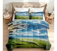 3-Piece Coverless Duvet Double with 2 Pillowcases Landscape