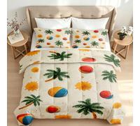 3-Piece Coverless Duvet Single Reversible Duvets Palm Tree