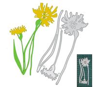 3 Piece Dandelion Flower Metal Cutting Dies Set with Stem Die, Flowers, Stencil Cutter, Card Making, Paper Craft, Scrapbooking, A9