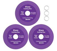 3-Piece Diamond Cutting Discs - 4 Inch Thin Saw Blade Wheel for Glass, Ceramic, and Marble Cutting, Compatible with 100/115mm Angle Grinders, with 3 Gaskets for Versatile Fitting (22.23mm & 20mm)