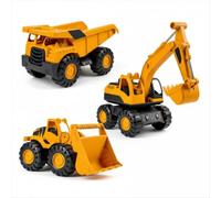 3-Piece Digger Toy Set - Construction Vehicles for Sand Pit & Beach, Including Dump Truck, Bulldozer & Excavator, Durable Summer Building Toys