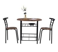 3-Piece Dining Set with Table and Chairs for Kitchen & Dining Room, Compact Space Solution, Wooden & Steel Construction, Stylish & Durable Furniture