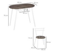 3-Piece Dining Table and Chairs Set